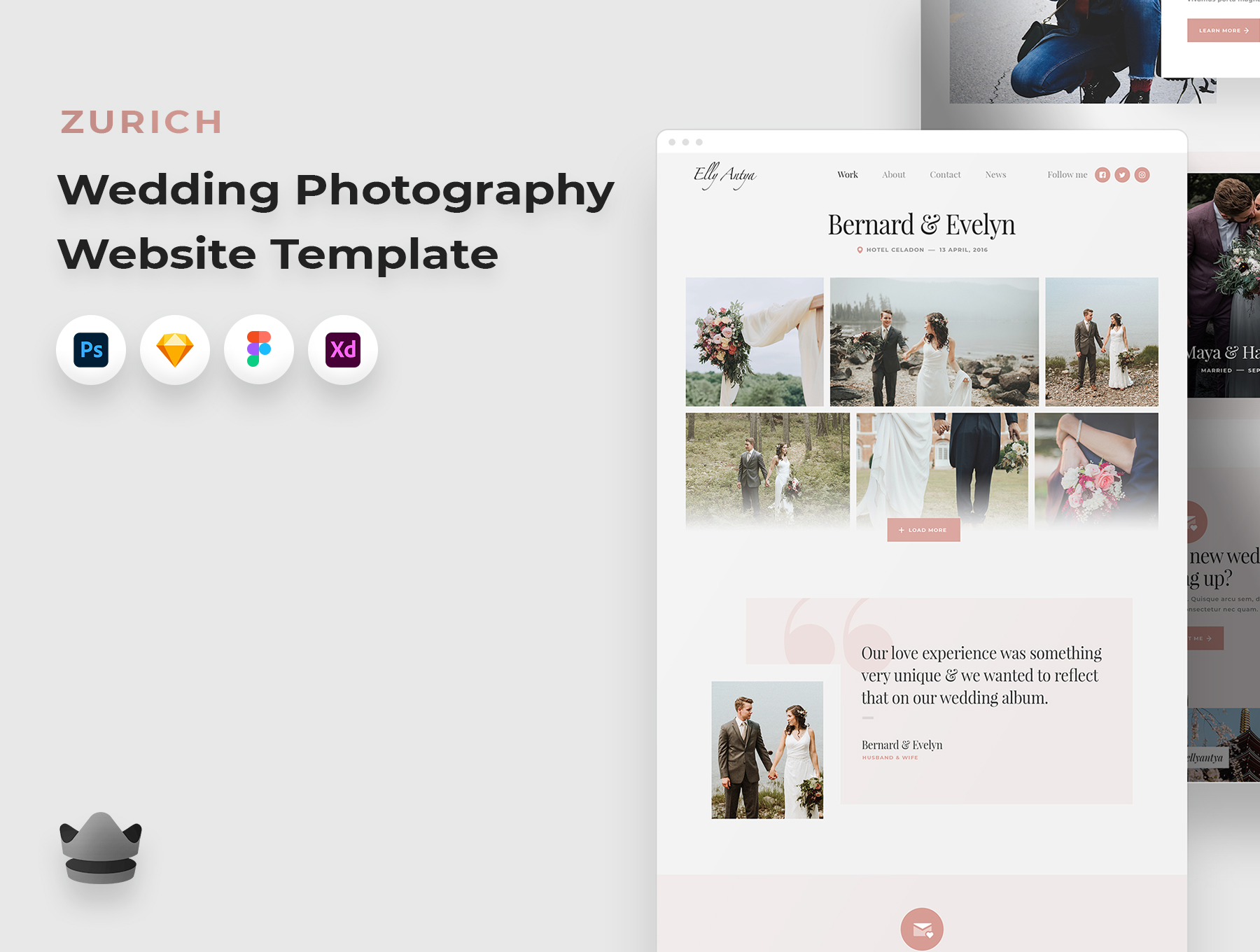 دانلود رابط کاربری وب سایت عکاسی و فتوگرافی Zurich
