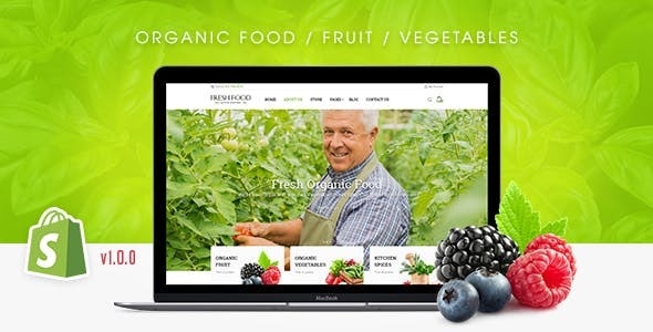 دانلود قالب سوپر مارکت آنلاین شاپیفای Fresh Food