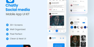دانلود رابط کاربری Chatly - Social Media App UI Kit