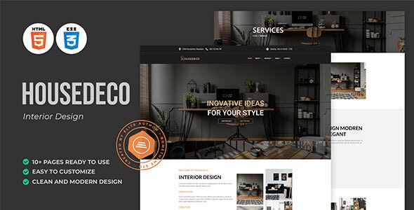 دانلود قالب سایت طراحی داخلی Housedeco