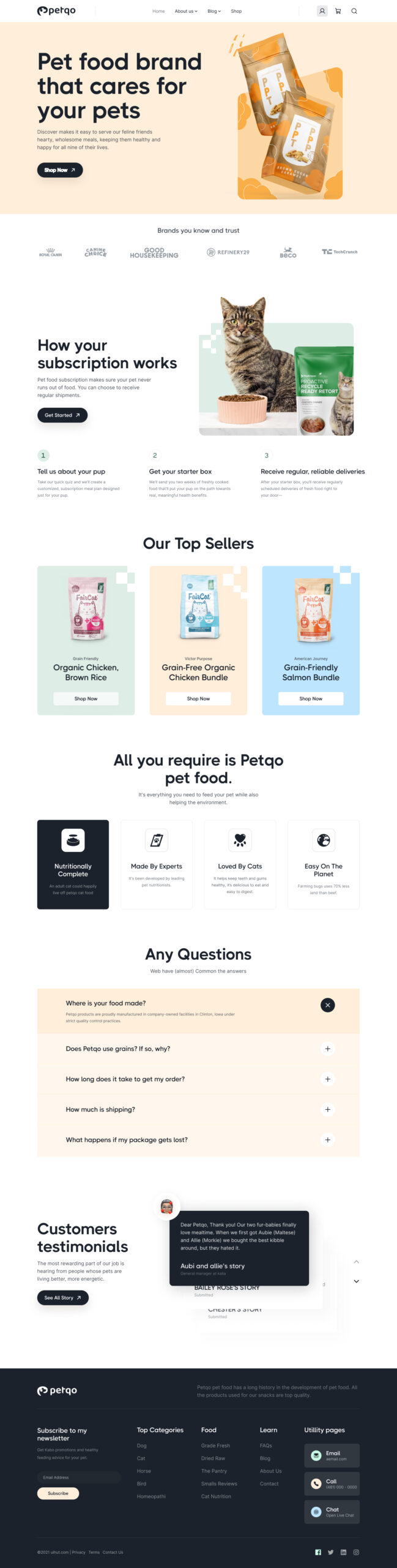 دانلود رابط کاربری Petqo - Pet Food Website
