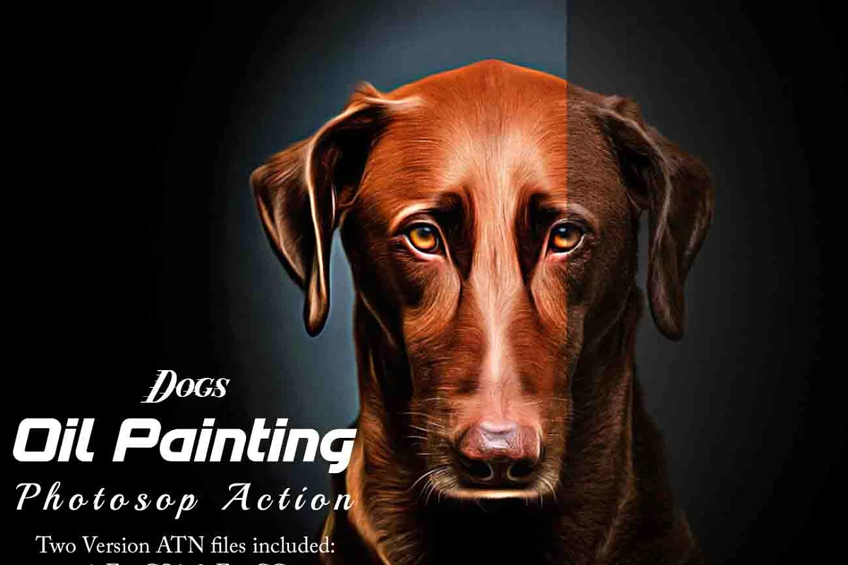 دانلود اکشن فتوشاپ Dogs Oil Painting Photoshop Action