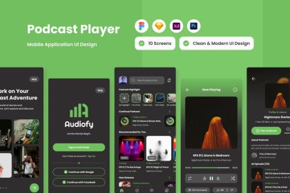 رابط کاربری Audiofy - Podcast Player Mobile App