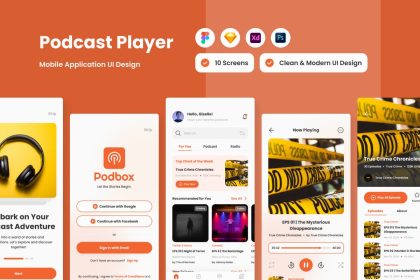 رابط کاربری Podbox - Podcast Player Mobile App