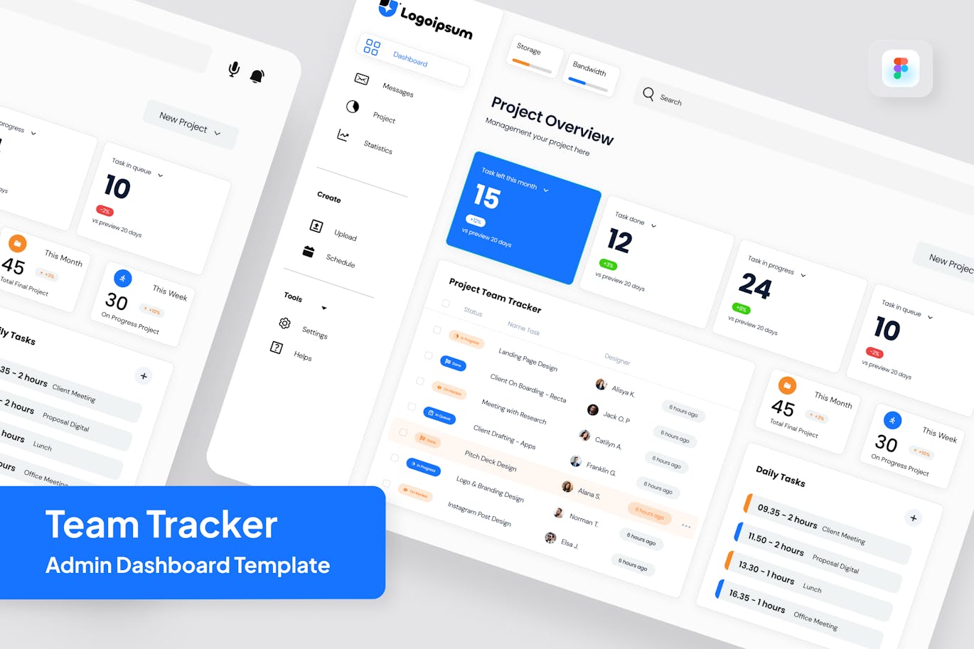 دانلود رابط کاربری Team Tracker Admin Dashboard