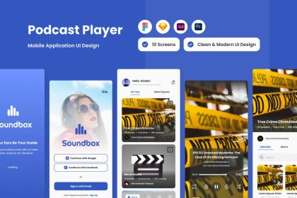 رابط کاربری Soundbox - Podcast Player Mobile App