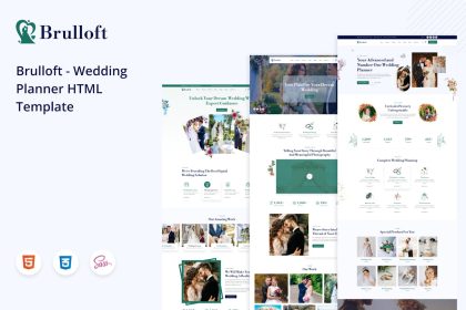 دانلود قالب سایت خدمات مراسم عروسی Brulloft