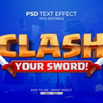 دانلود افکت آماده و لایه باز Game Clash Text Effect