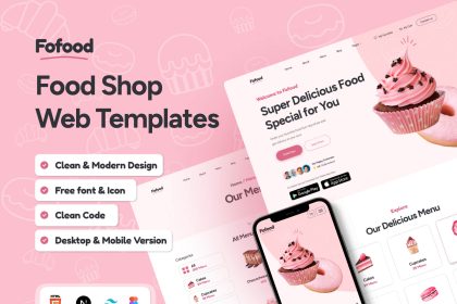دانلود رابط کاربری Fofood - Food Shop Web Templates