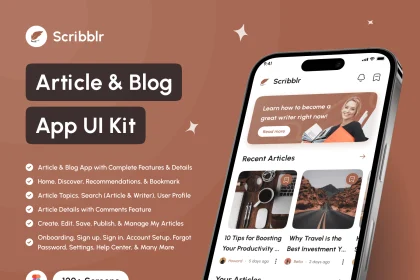 دانلود رابط کاربری Scribblr - Article & Blog App UI Kit