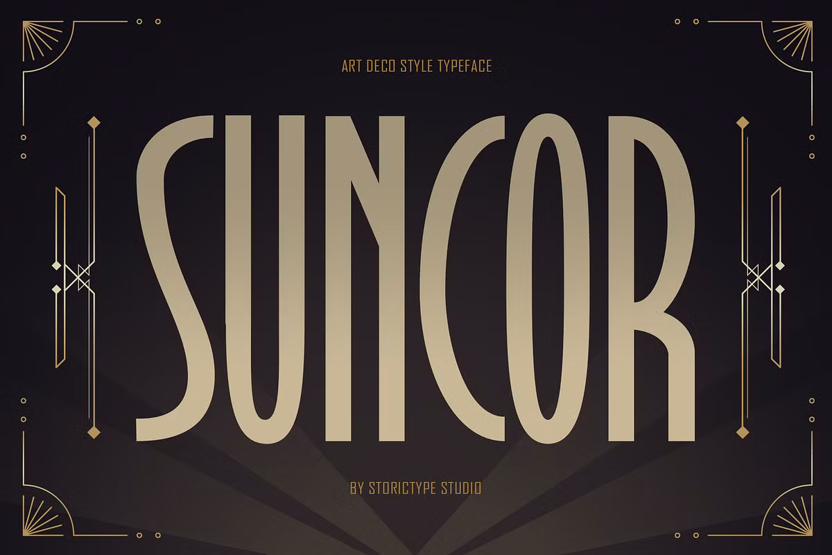 دانلود فونت Suncor - Art Deco Style Font