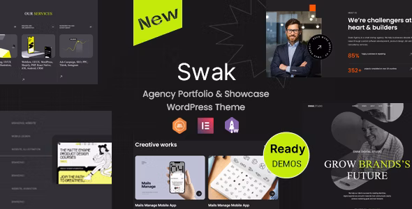 قالب شرکتی نمونه کار خلاقانه وردپرس Swak