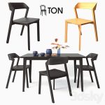 دانلود فایل سه بعدی TON merano chair and jutland table