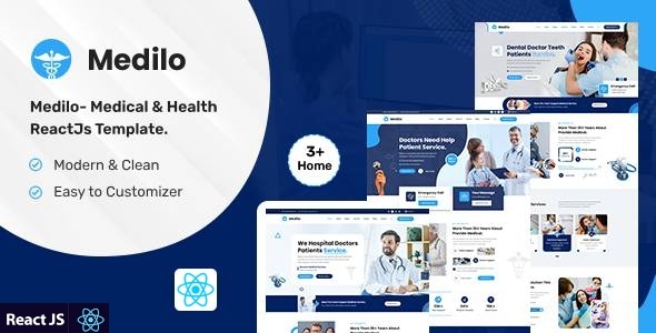 دانلود قالب ReactJs پزشکی و سلامت Medilo