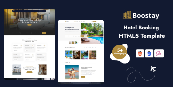دانلود قالب HTML5 رزرو هتل Boostay