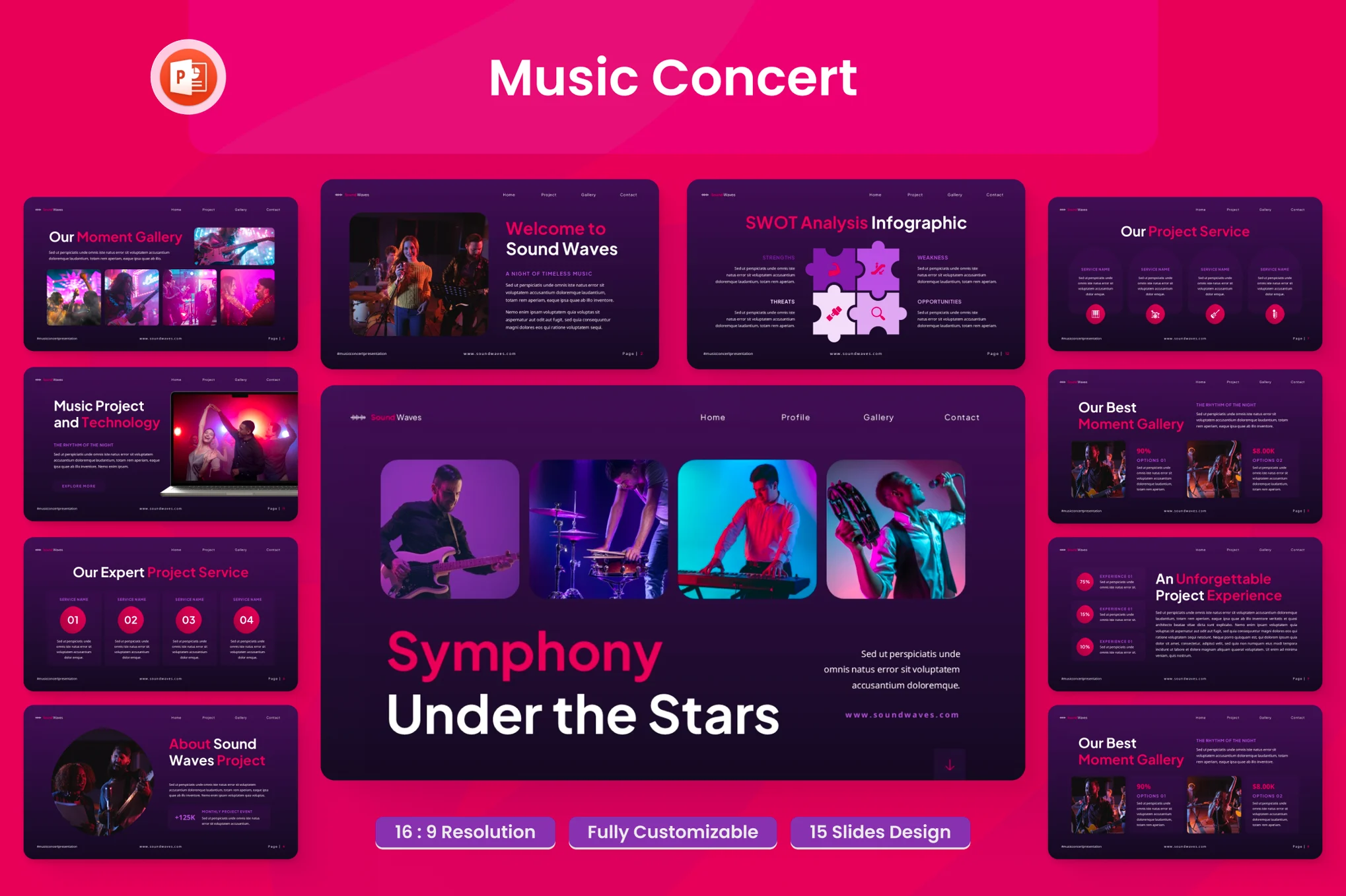 دانلود قالب پاورپوینت Music Concert Presentation