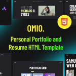 دانلود قالب HTML نمونه کار شخصی و مدرن Omio