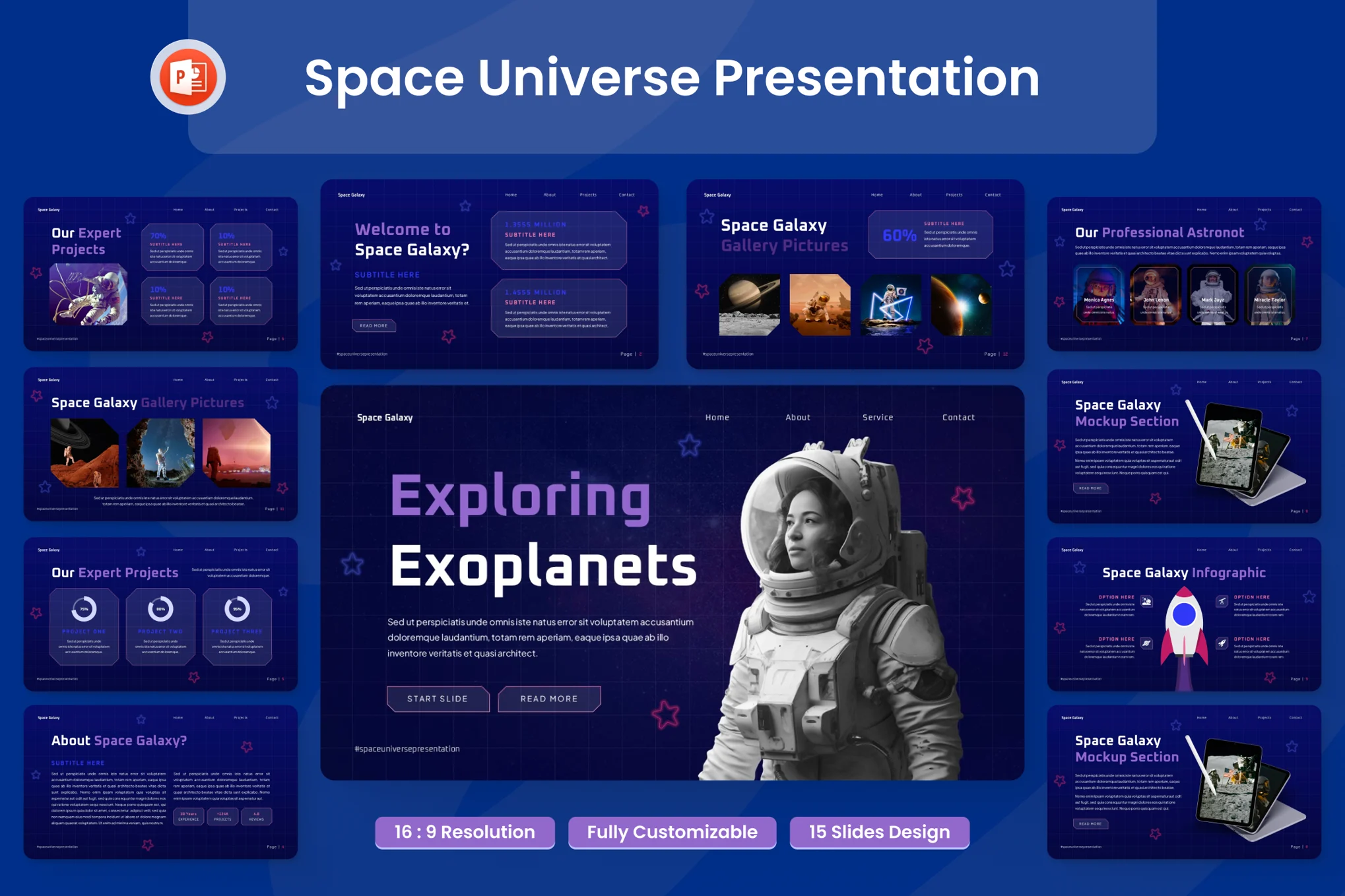 دانلود قالب پاورپوینت Space Universe Presentation