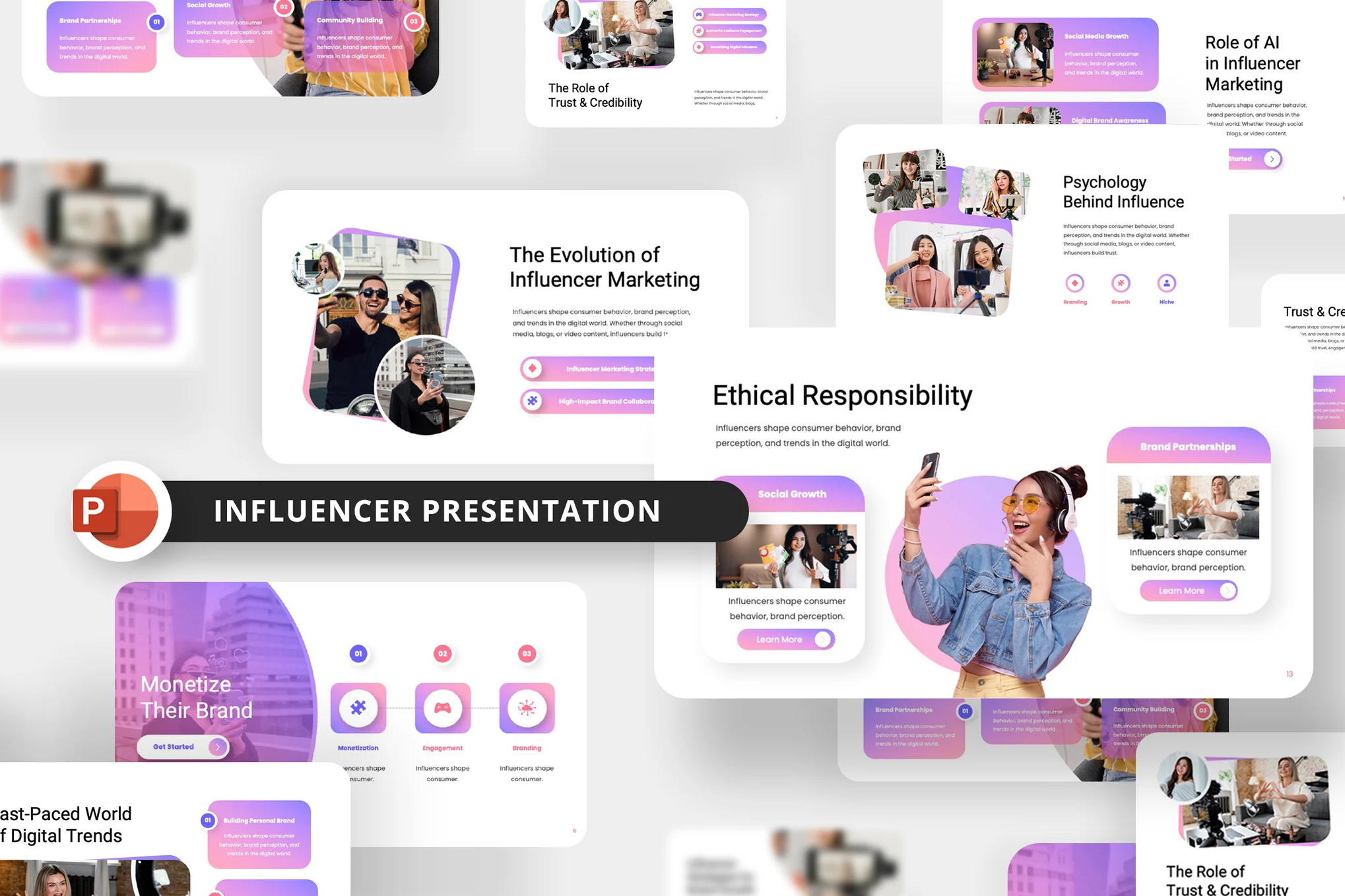 دانلود قالب پاورپوینت Influencers Social Media