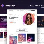 دانلود قالب پادکست وردپرس Vibecast