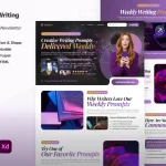 قالب فیگما Creative Writing Prompts Email Newsletter