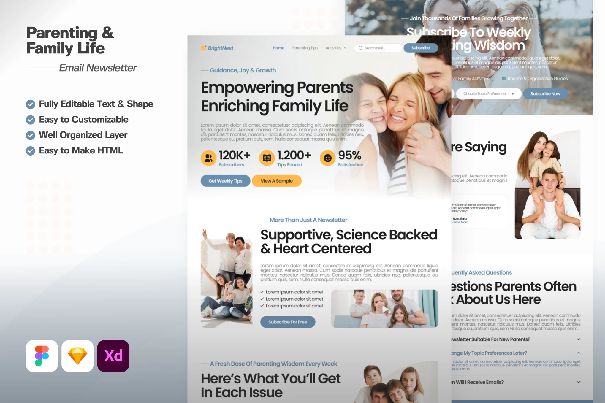 دانلود قالب فیگما Parenting & Family Life Email Newsletter