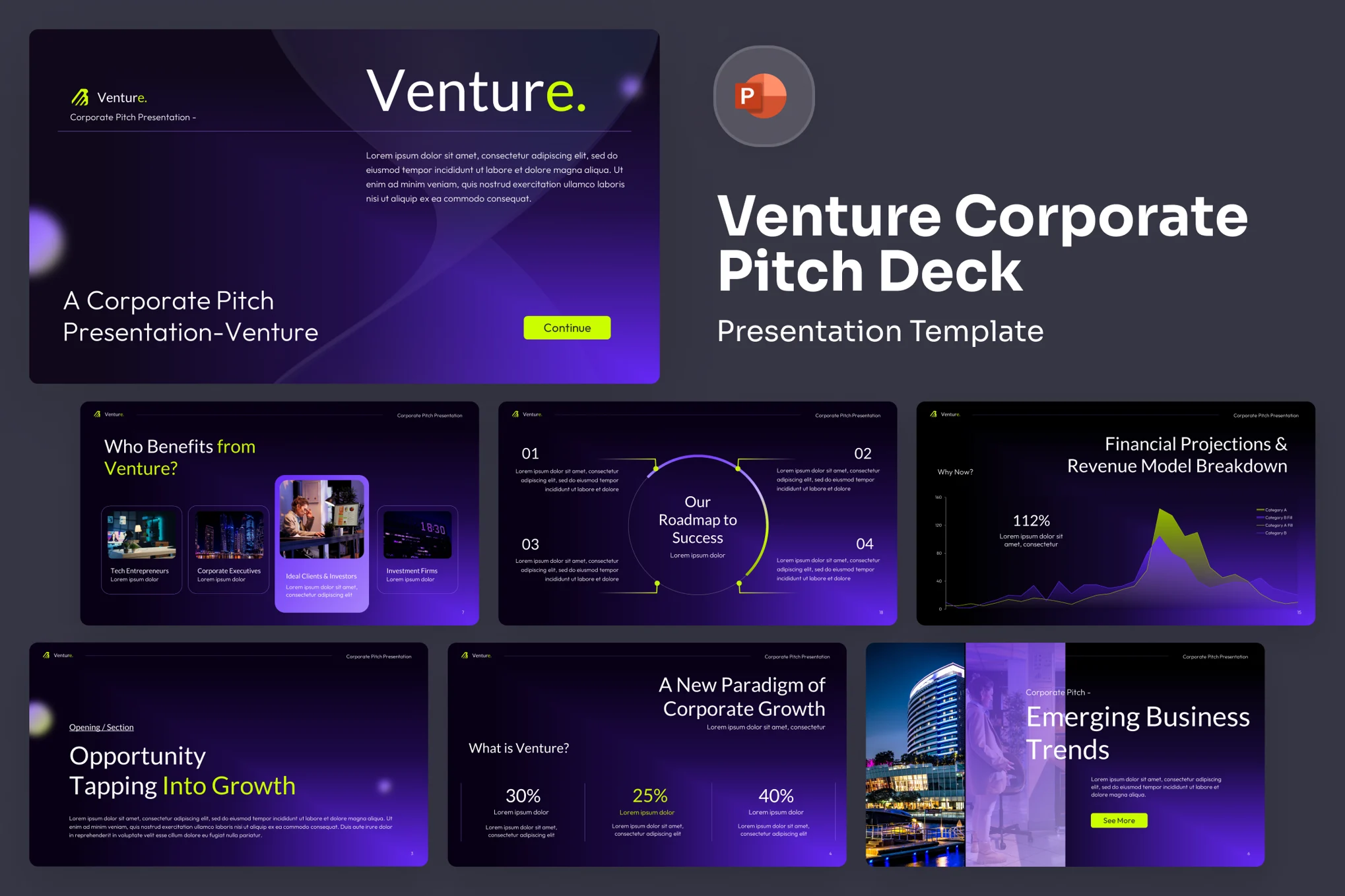 دانلود قالب پاورپوینت Venture Corporate Pitch Deck