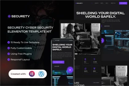 قالب المنتور Securety - طراحی سایت امنیت سایبری و خدمات IT