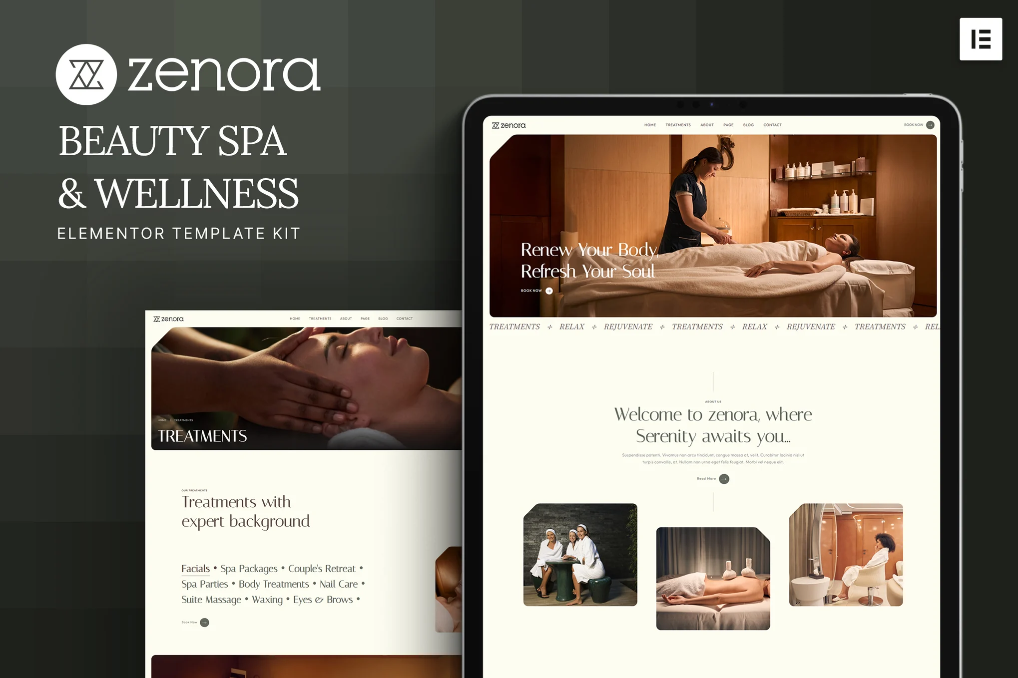 قالب المنتور Zenora - طراحی سایت اسپا و سلامت
